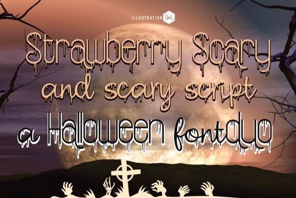 Strawberry Scary Duo: A Spooky Display Font for Halloween Branding