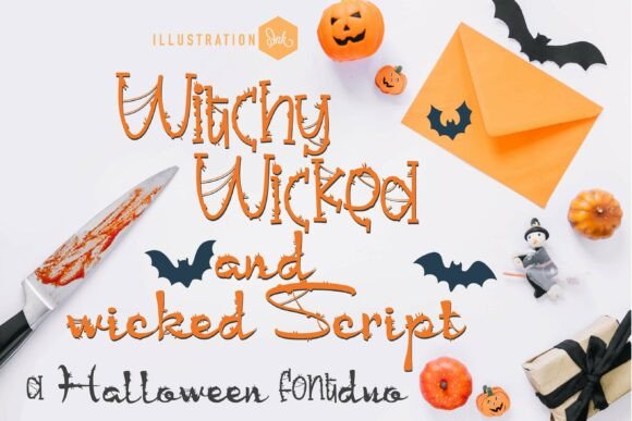 Witchy Wicked Duo: The Spooky Typeface for Halloween Branding