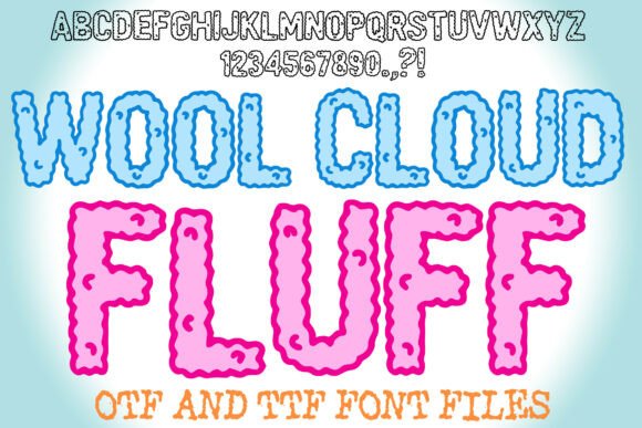 Wool Cloud Fluff: A Soft Display Typeface for Cozy Editorial Design